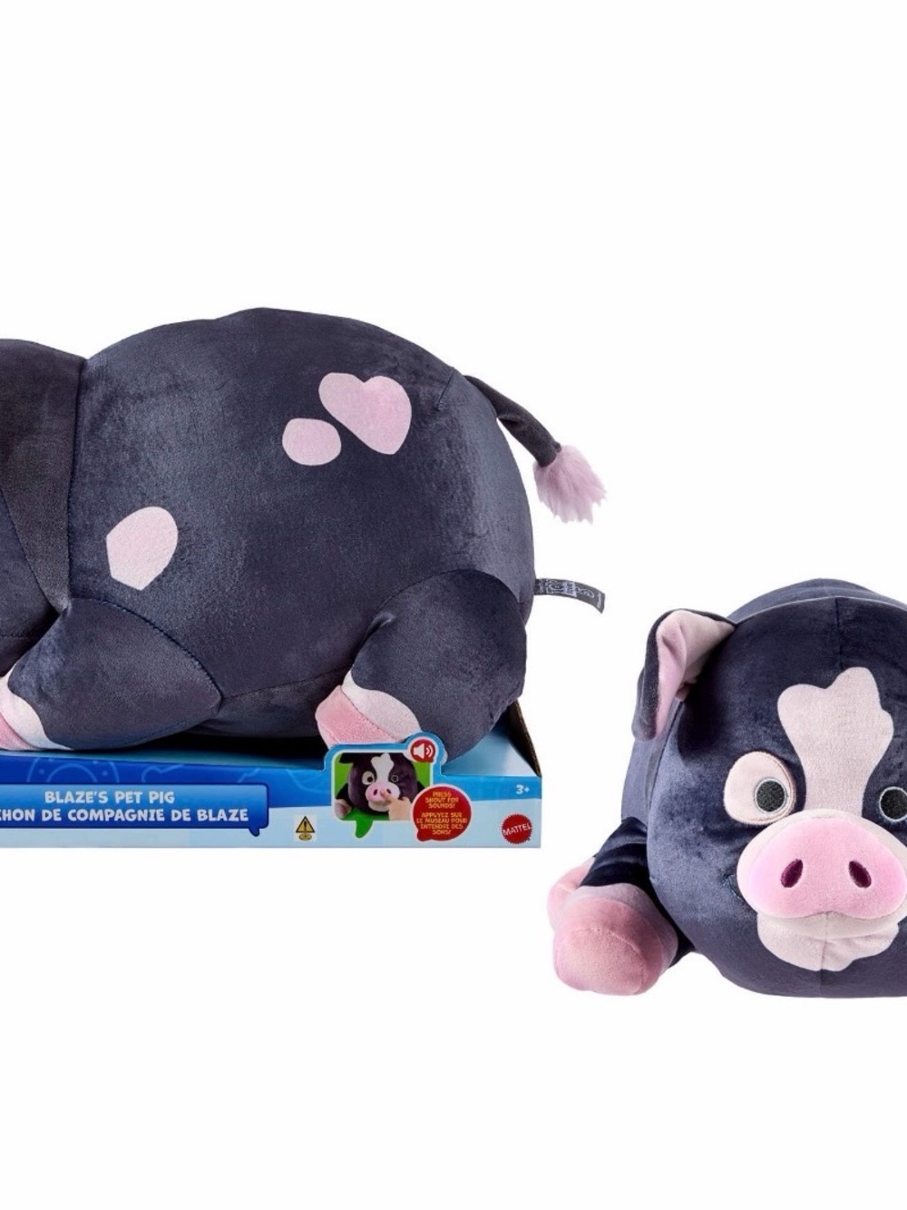 Disney Plush Pig Toy - Dark Navy with Light Pink Accents
